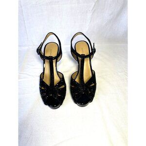 Antonio Melani Women's Shoes Black Rhinstone Heels Size 7M
